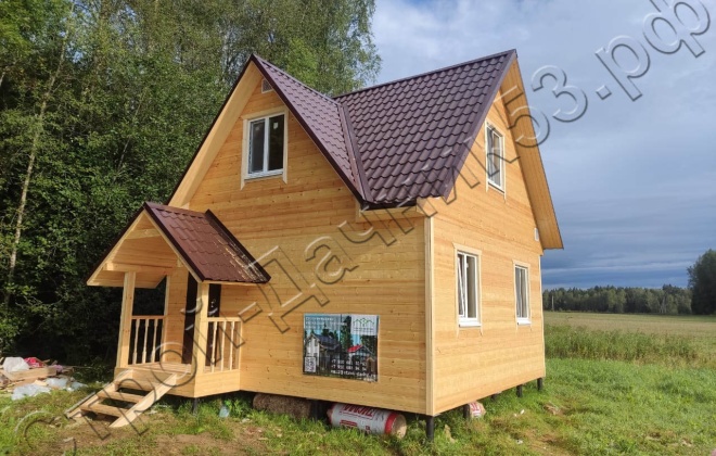 1 Каркасно-щитовой дом Д-59, 6x6м, 69.8 М², Московская область, Шаховской район, деревня Рябинки (11)